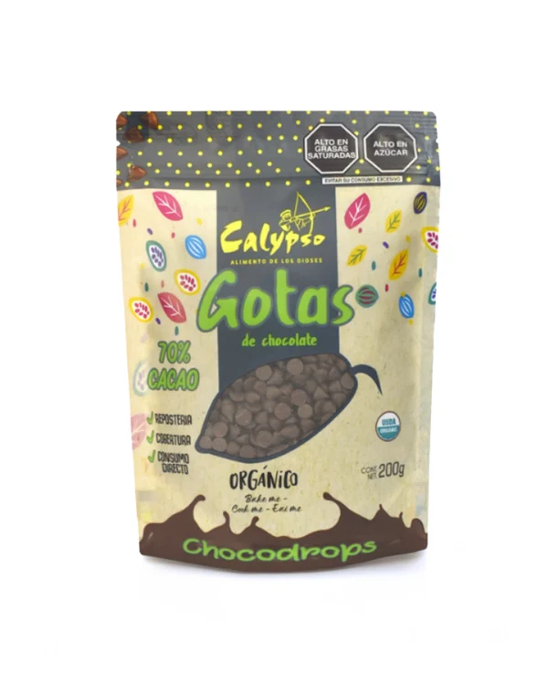 Chispas de chocolate 70% cacao orgánico ideales para postres saludables como brownies y galletas