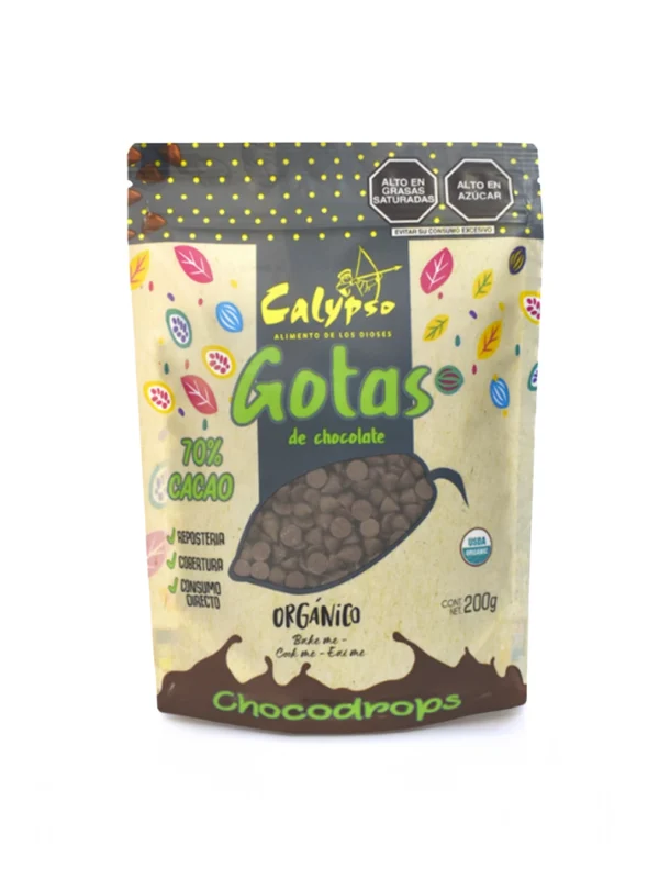 Chispas de chocolate 70% cacao orgánico ideales para postres saludables como brownies y galletas