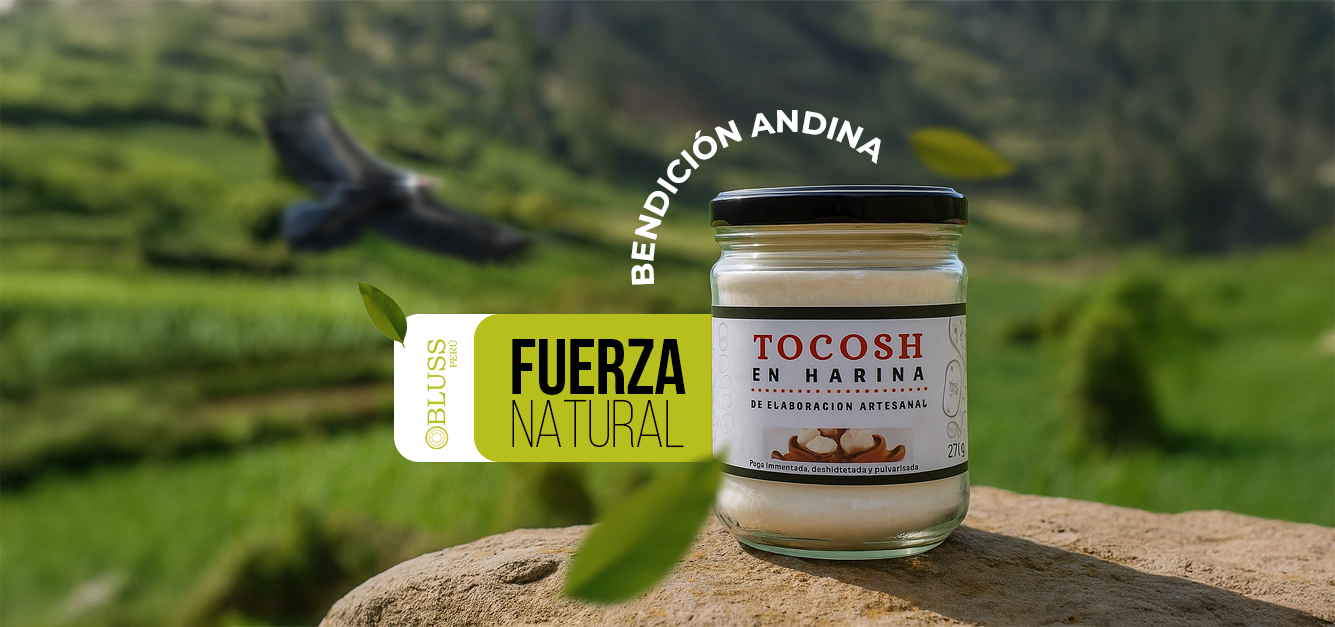 Portada de tocosh andino natural, fermento tradicional de la sierra peruana con propiedades medicinales y alto valor nutricional.