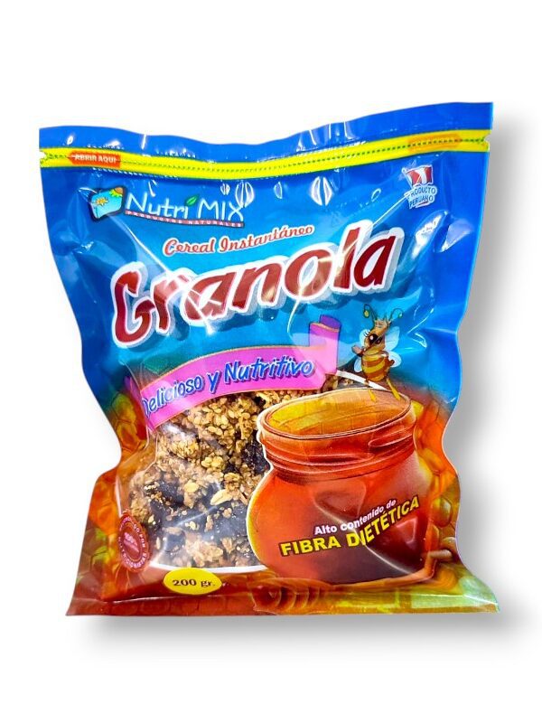 Granola con miel NUTRIMIX 80 g. Bolsa de granola NUTRIMIX con miel de abeja de 80 g.