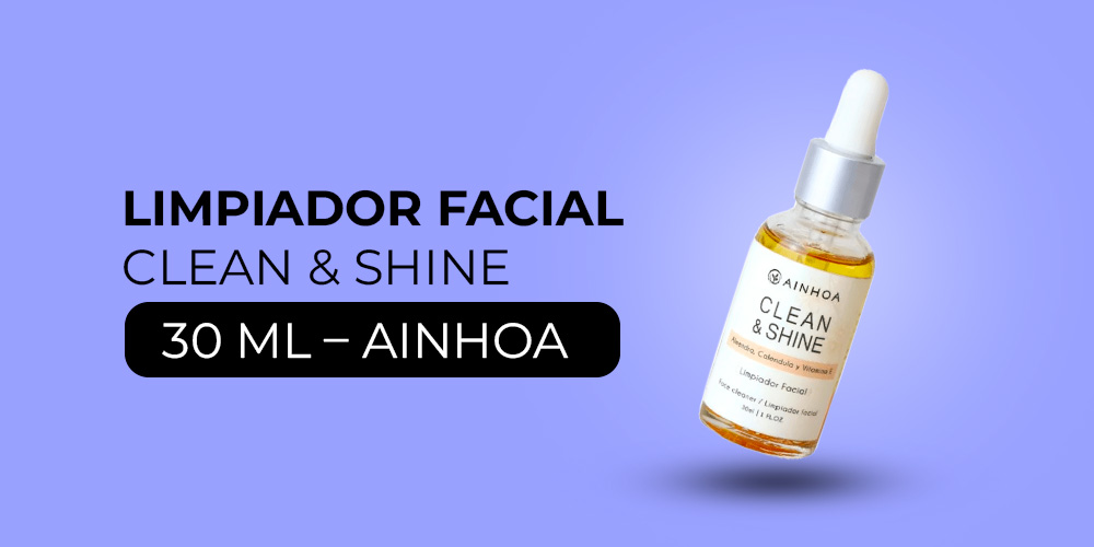 Limpiador facial Clean & Shine Ainhoa 30 ml, limpieza profunda y brillo natural