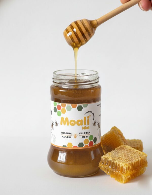 Miel pura natural Meali 250 ml en frasco de vidrio